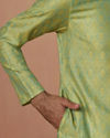 Pastel Green Jacquard Kurta Pajama image number 2